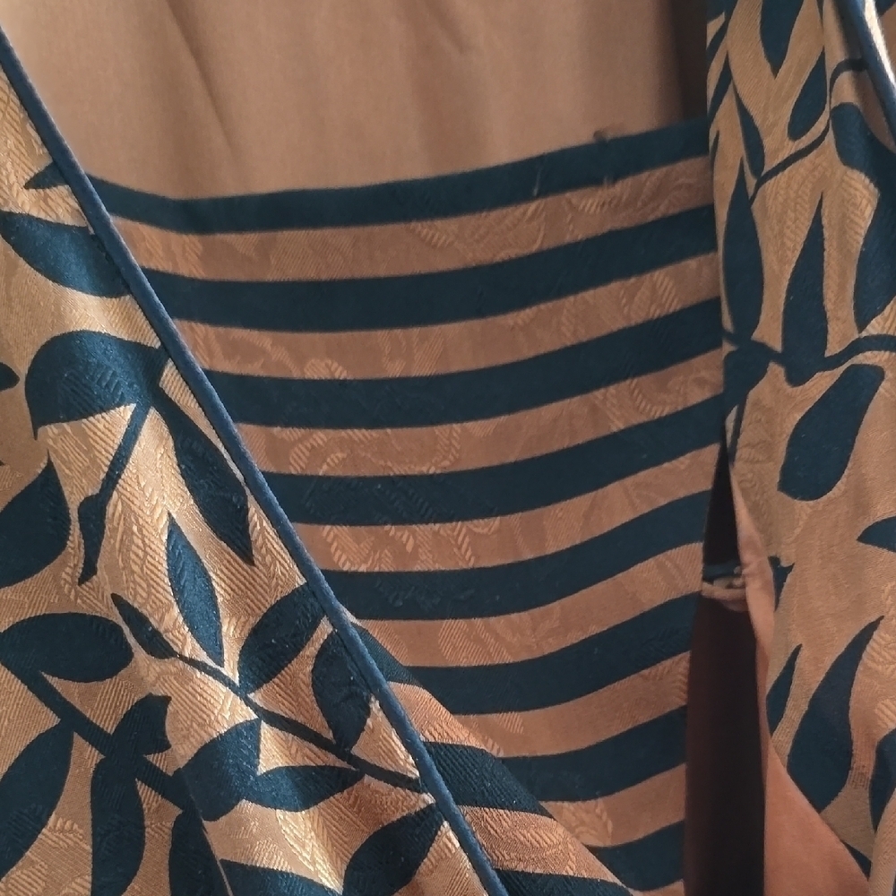 Brown Long Sleeve Wrap Dress with V-Neck - Picture 4 of 14